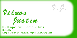 vilmos justin business card